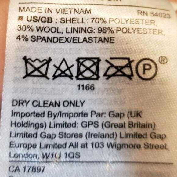 Banana Republic Long & Lean Blazer Womens 6 Gray Wool Blend Long Sleeve Button - Picture 6 of 6